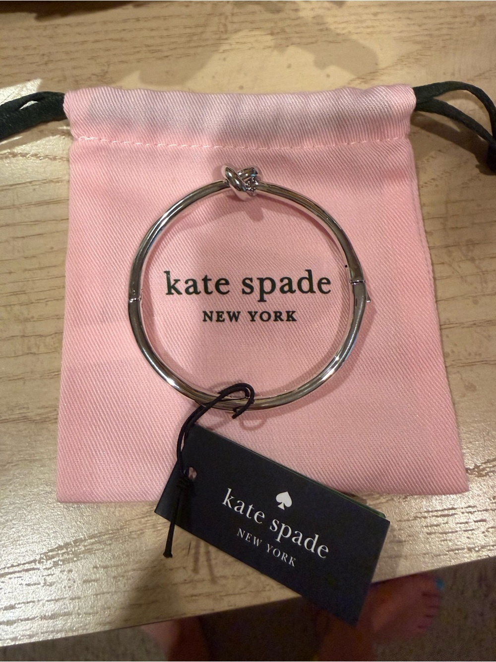 Kate Spade silver knot hinge bangle